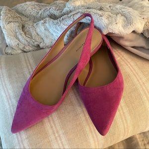 Dark Pink suede sling back